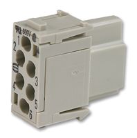 HARTING 0914 006 3101 Heavy Duty Connector, Han-Modular E, Insert, 6 Contacts, Receptacle
