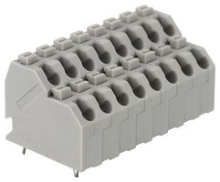 MULTICOMP PRO MP012683 Wire-To-Board Terminal Block, 5 mm, 16 Ways, 22 AWG, 14 AWG, 2.5 mm², Push In
