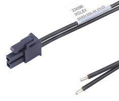 MOLEX 224095-1022 Cable Assembly, Mini-Fit Versa Receptacle to Free End, 2 Ways, 4.2 mm, 2 Row, 150 mm, 5.9 "
