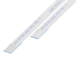 GCT - 05-04-A-0228-A-4-06-4-T - FFC / FPC Cable, 4 Core, 0.5 mm, Same Sided Contacts, 9 ", 228 mm, White