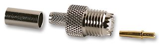 TE CONNECTIVITY 5-1814819-1 RF / Coaxial Connector, Mini UHF Coaxial, Straight Jack, Crimp, 50 ohm, RG58, RG141, Brass