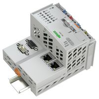 WAGO 750-8214 Controller, PFC200, 2 X Ethernet, CANopen, Modbus TCP, RTU, RS232, RS485, EtherCAT, MQTT, 24 VDC