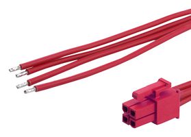 MOLEX 226245-1042 Cable Assembly, Mini-Fit Versa Receptacle to Free End, 4 Ways, 4.2 mm, 2 Row, 150 mm, 5.9 "