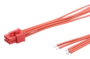 MOLEX 226245-1062 Cable Assembly, Mini-Fit Versa Receptacle to Free End, 6 Ways, 4.2 mm, 2 Row, 150 mm, 5.9 "