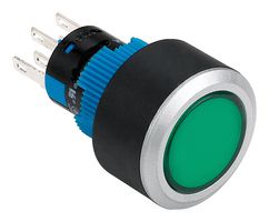 MULTICOMP PRO MPAB-PB-1052 Industrial Pushbutton Switch, 24 V LED, MPAB-PB Series, 22 mm, SPST-NO, SPST-NC, Momentary, Round