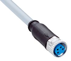 SICK YF8U14-150VA3XLEAX Sensor Cable, A Coded, Grey, M8 Receptacle, Free End, 4 Positions, 15 m, 49.2 ft