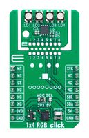 MIKROELEKTRONIKA - MIKROE-6240 - Add-On Board, 1x4 RGB Click, LP5812, RGB LED Driver, I2C, PWM, 3.3V/5V in