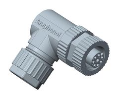 AMPHENOL LTW M12A-03BFFB-SR7001 Sensor Connector, M Series, M12, Female, 3 Positions, Screw Socket, Right Angle Cable Mount