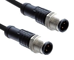 AMPHENOL LTW M12D04ML-12DML-SB001 Sensor Cable, M12 Plug, M12 Plug, 4 Positions, 1 m, 3.3 ft, M Series