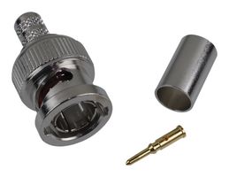 AMPHENOL RF - 112507 - RF / Coaxial Connector, BNC Coaxial, Straight Plug, Crimp, 75 ohm, RG59, Brass