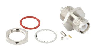 AMPHENOL RF 031-6973 RF / Coaxial Connector, TNC RP Coaxial, Straight Bulkhead Jack, Crimp, 50 ohm, 0.81mm Micro