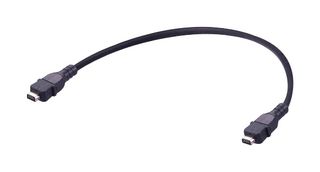 HARTING - 33483131819005 - Ethernet Cable, 8 Contact, Cat6a, IX Type A Plug to IX Type A Plug, Black, 500 mm, 19.7 "