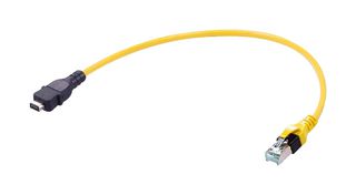 HARTING - 33483147804050 - Ethernet Cable, 8 Contact, Cat6a, IX Type A Plug to RJ45 Plug, Yellow, 5 m, 16.4 ft