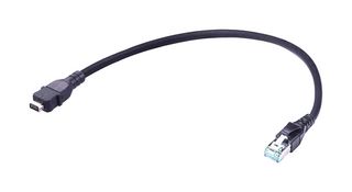 HARTING - 33483147819010 - Ethernet Cable, 8 Contact, Cat6a, IX Type A Plug to RJ45 Plug, Black, 1 m, 3.3 ft