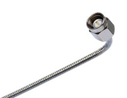 HUBER+SUHNER MINIBEND L-6 RF / Coaxial Cable Assembly, 6 ", 152.4 mm, MINIBEND L, SMA Plug, SMA Plug, 50 ohm