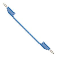 SCHUTZINGER 99010690 Banana Test Lead, 4mm Banana Plug, Stackable, 4mm Banana Plug, Stackable, 3.3 ft, 1 m, Blue, 16 A