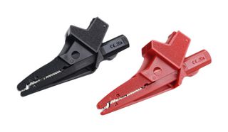 CAL TEST ELECTRONICS CT2490A Alligator Clip, Insulated, Black, Red, 1kV Voltage, 20A Current, 24mm Jaw Opening