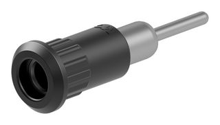 STAUBLI 64.3011-21 Banana Test Connector, 4 mm, Socket, Panel Mount, 25 A, 60 VDC, Nickel Plated Contacts, Black
