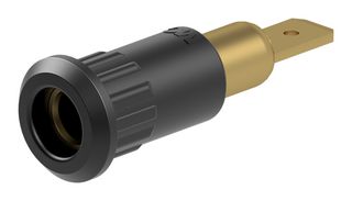 STAUBLI 64.3010-21 Banana Test Connector, 4 mm, Socket, Panel Mount, 25 A, 60 VDC, Gold Plated Contacts, Black