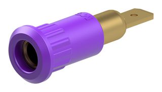 STAUBLI 64.3010-26 Banana Test Connector, 4 mm, Socket, Panel Mount, 25 A, 60 VDC, Gold Plated Contacts, Violet