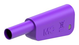 STAUBLI 66.2018-26 Banana Test Connector, 4mm, Plug, Cable Mount, 19 A, 1 kV, Nickel Plated Contacts, Violet