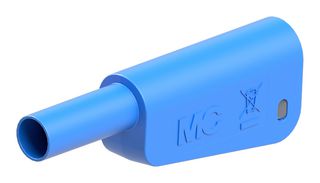 STAUBLI 66.2021-23 Banana Test Connector, 4mm, Plug, Cable Mount, 19 A, 1 kV, Gold Plated Contacts, Blue