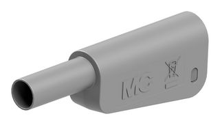 STAUBLI 66.2018-28 Banana Test Connector, 4mm, Plug, Cable Mount, 19 A, 1 kV, Nickel Plated Contacts, Grey