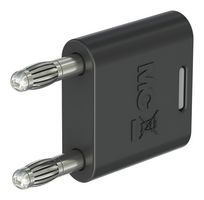 STAUBLI 64.4010-21 Banana Test Connector, 32A, 60VDC, Black, Plug, Cable Mount, 32 A, 1 kV, Nickel Plated Contacts