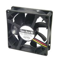 SANYO DENKI 9S0812H4011 DC Axial Fan, 12 V, Square, 80 mm, 25 mm, 39.5 CFM