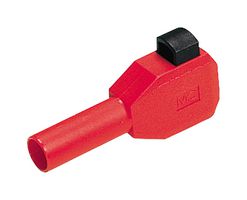 STAUBLI 22.3007-22 Banana Test Connector, 4mm, Plug, Cable Mount, 10 A, 600 V, Nickel Plated Contacts, Red