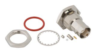 AMPHENOL RF 031-6995 RF / Coaxial Connector, BNC Coaxial, Straight Bulkhead Jack, Solder, Crimp, 50 ohm, 1.37mm Micro