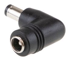 MEAN WELL - DC PLUG-P1J-P1IR - Power DC Adapter, Jack to Plug, Black, 2.1mm x 5.5mm x 9.5mm, Right Angle