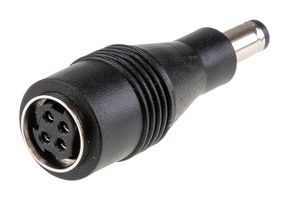 MEAN WELL - DC PLUG-R7BF-P1M - Power DC Adapter, Circular Connector to Plug, Black, 2.5mm x 5.5mm x 11mm, 4-Position
