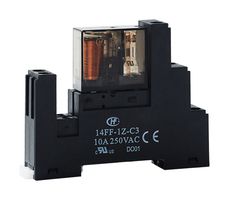 HONGFA 14FF-2Z-A1 Relay Socket, DPDT, Through Hole, PC Pin, 8 Pins, 10 A, 250 VAC, 14FF Series