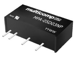 MULTICOMP PRO MPA-12D24NP Isolated Through Hole DC/DC Converter, ITE & Industrial, SIP, 1 W, 2 Output, 24 V