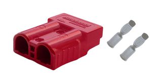 AMPHENOL AUDIO AXC502H8 Rectangular Connector, Red, 8 AWG, AXC50 Series, 2 Contacts, Hermaphroditic, Crimp, 1 Row