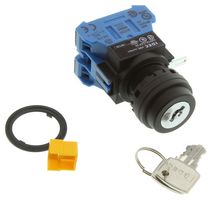 IDEC HW1K-2AF20 Keylock Switch, Maintained, DPST-NO, HW Series, 2 Position, Screw, 10 A