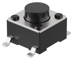 GCT SWT0315-050025GSA Tactile Switch, SPST-NO, SWT0315 Series, Top Actuated, Surface Mount, Round Button, 250 gf