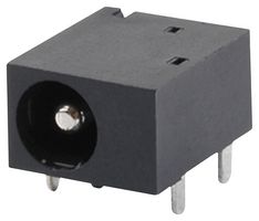 SAME SKY - PJ-054 - DC Power Connector, Jack, 2.5 A, 1.65 mm, PCB Mount, Through Hole Right Angle