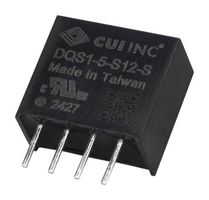 CUI - DQS1-12-S12-S - Isolated Through Hole DC/DC Converter, ITE, SIP, 1:1, 1 W, 1 Output, 12 V