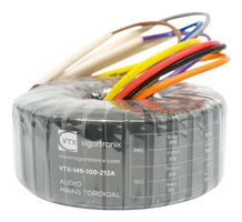 VIGORTRONIX VTX-146-100-218A Toroidal Transformer, 100 VA, 115V, 230V, 2 x 18V, Dual Primary, Dual Secondary, Open