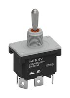 WURTH ELEKTRONIK 472233010140 Toggle Switch, On-Off-On, DPDT, Non Illuminated, WS-TOTV Series, Panel Mount, 20 A