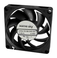 SAME SKY CFM-7010B-130-283-22 DC Axial Fan, 12 V, Square, 70 mm, 10.9 mm, Ball Bearing, 18.11 CFM