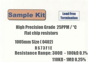 KOA RS73F1ET-KIT1 Resistor Kit, 100-Pieces, 86 Values, 300 ohm to 1Mohm 0402 Size Precision Thick Film Resistors