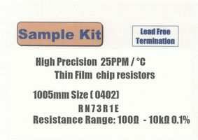 KOA RN73R1ET-KIT1 Resistor Kit, 100-Pieces, 49 Values, 100 ohm to 10kohm 0402 Size Precision Thin Film Resistors