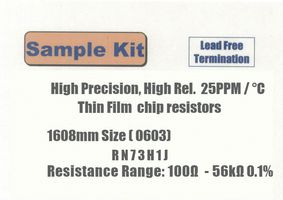 KOA RN73H1JT-KIT1 Resistor Kit, 100-Pieces, 67 Values, 100 ohm to 56kohm 0603 Size Precision Thin Film Resistors