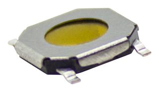 SAME SKY TS42-5252-09-Y-160-SMT-TR Tactile Switch, SPST-NO, Yellow, TS42 Series, Top Actuated, Surface Mount, Round - Without Button