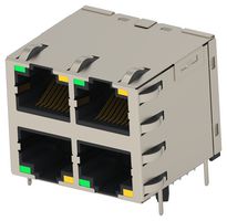 TE CONNECTIVITY 2496683-2 Modular Connector, RJ45 Jack, 2 x 2 (Stacked), 8P8C, Cat5e, Through Hole