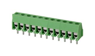 SAME SKY TB0011-350-11GR Wire-To-Board Terminal Block, Green, 3.5 mm, 11 Ways, 24 AWG, 18 AWG, 1 mm², Screw