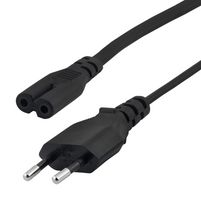 STEWART CONNECTOR PC-E16006FC7 Mains Power Cord, CEE 7/16 Plug to IEC 60320 C7, 1.8 m, 2.5 A, 250 V, Black